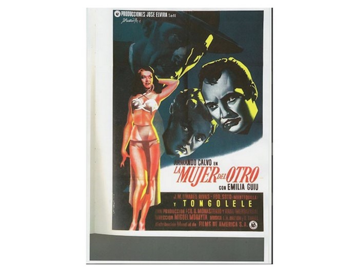 Cartel promocional de “La mujer del otro” (1948), dirigida por Miguel Morayta.