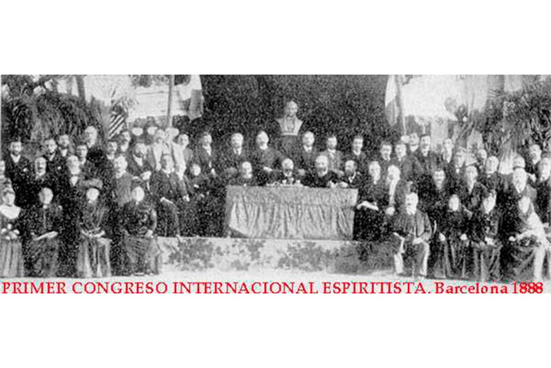 >Imagen promocional del I Congreso Espiritista Internacional en Barcelona, 1888.